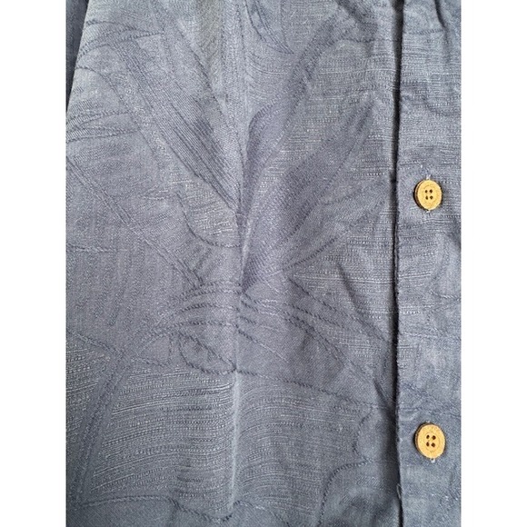 Tommy Bahama XXL Silk‎ Rayon Shirt Blue Leaf Print Button Up Mens - Picture 2 of 9